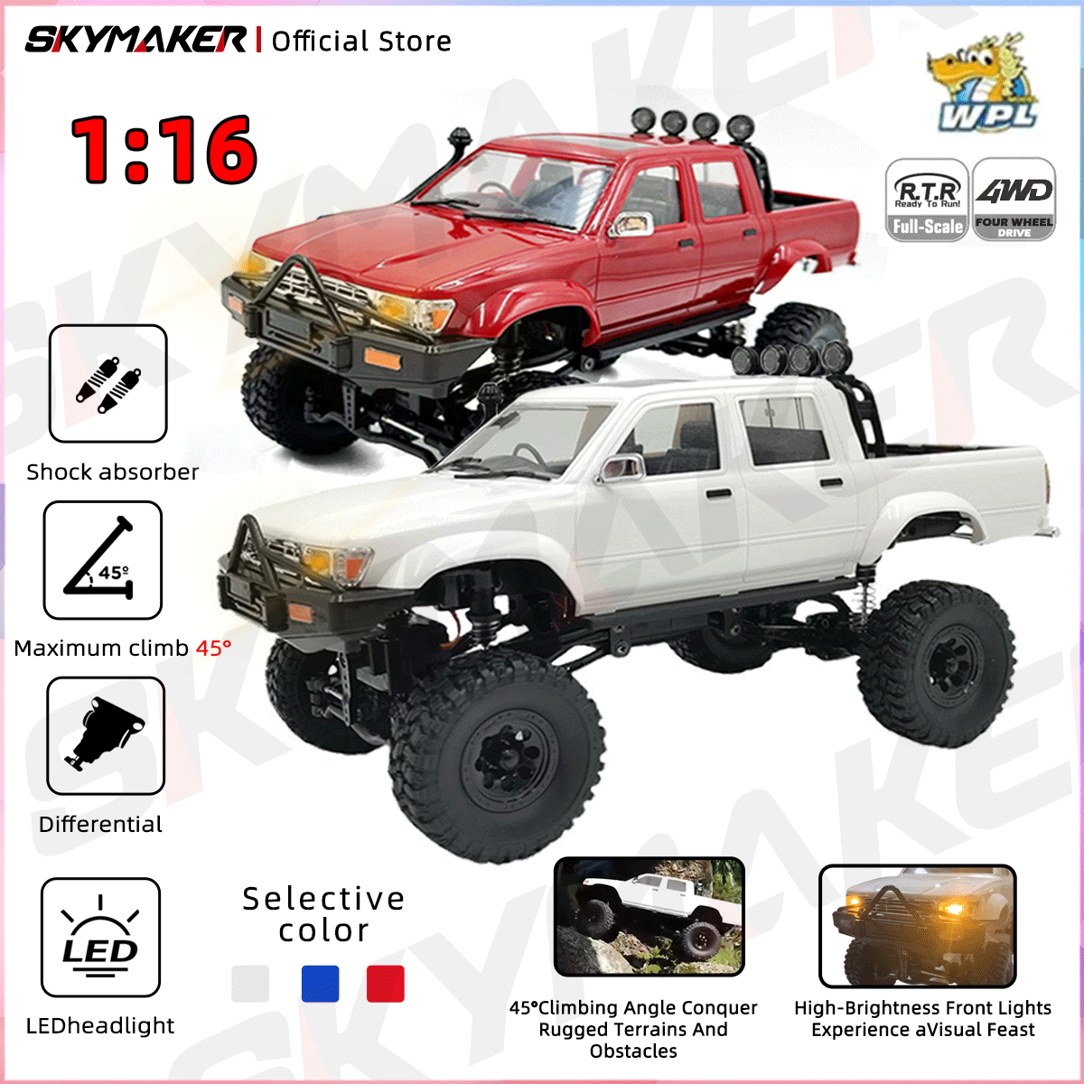Rc Hobby Tech Bali - WPL C64-1 RC auto 1:16 Hailax