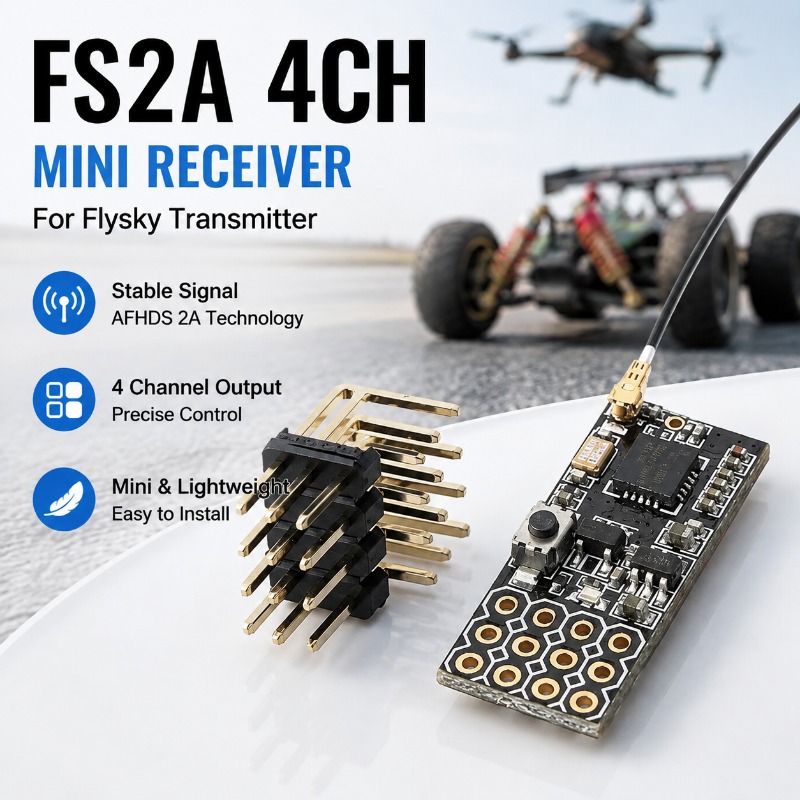 Rc Hobbies - FS FS2A-4CH 4-kanaals PWM-ontvanger 4CH radio